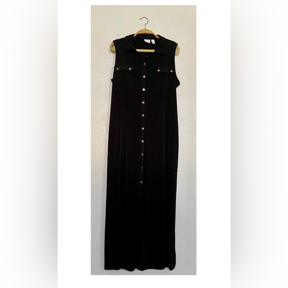 Chico's Black Button-Front Maxi Dress